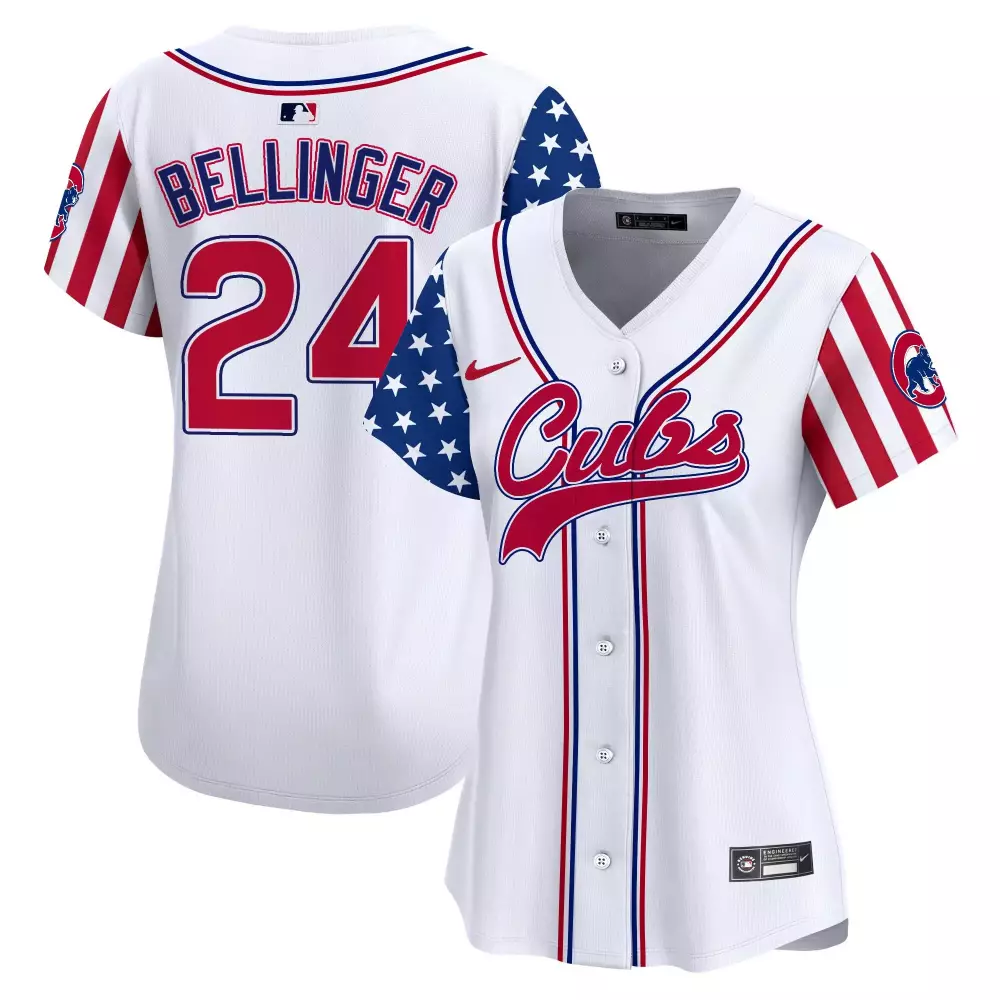 Cody Bellinger 24 Cubs Jersey White Women Split Design Red Blue Vapor Premier Limited