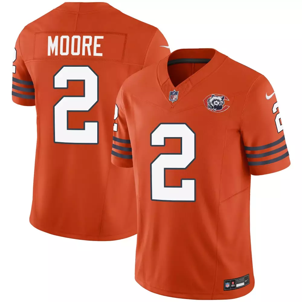 Moore 2 Chicago Bears Jersey Orange Men Player Navy Blue White Throwback Vapor All