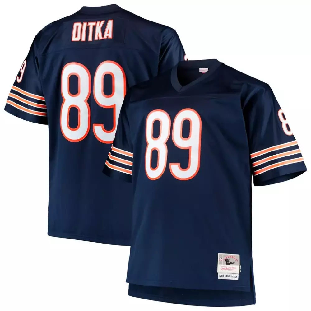 Mike Ditka 89 Chicago Bears Jersey Navy 1966 Mitchell Ness Men Replica Orange White