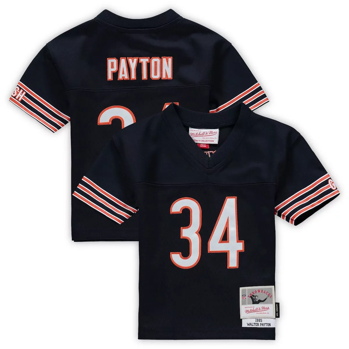 Walter Payton 34 Chicago Bears Jersey Navy Blue Throwback Mitchell Ness 1985 Men