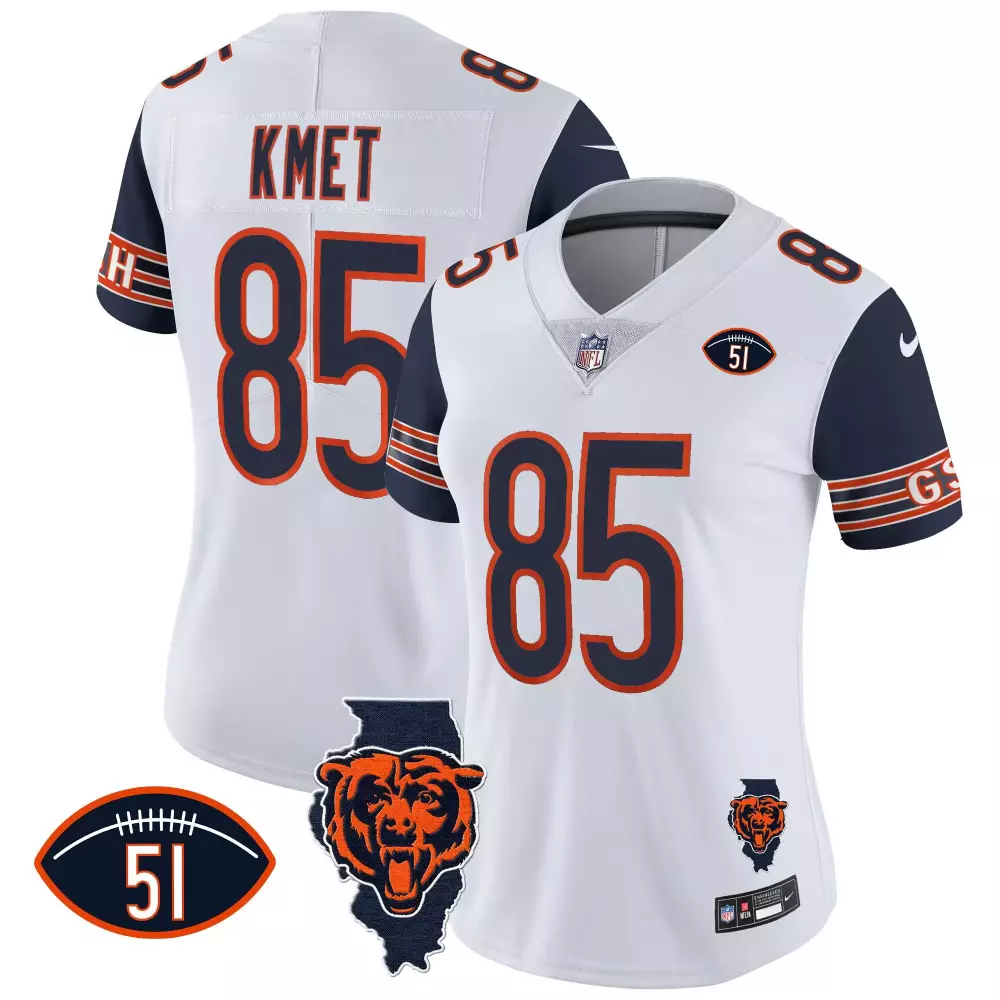 Cole Kmet 85 Chicago Bears Jersey White Illinois Men Replica Navy Blue Orange Vapor