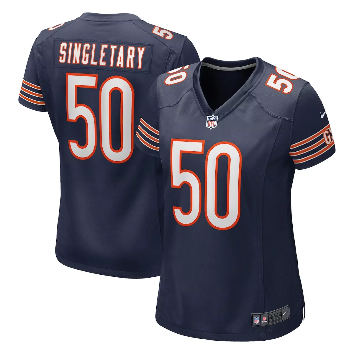 Mike Singletary 50 Chicago Bears Jersey Navy Blue Men Replica Orange White Game Retired