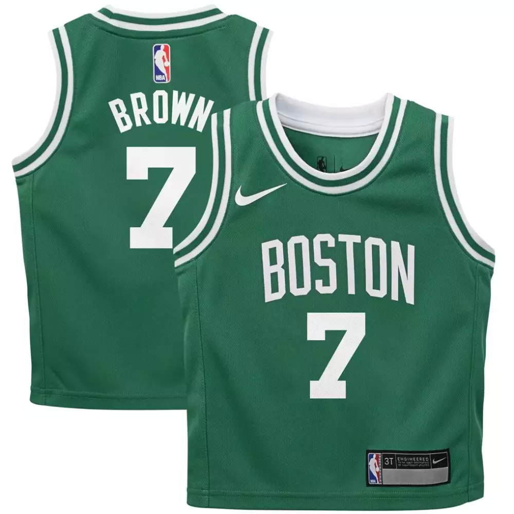 Jaylen Brown 7 Boston Celtics Jersey Green Kids Replica White Swingman Icon