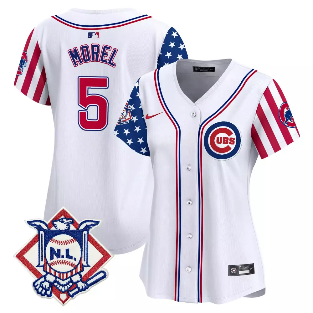 Christopher Morel 5 Chicago Cubs Jersey White USA Flag National League Women Alternate