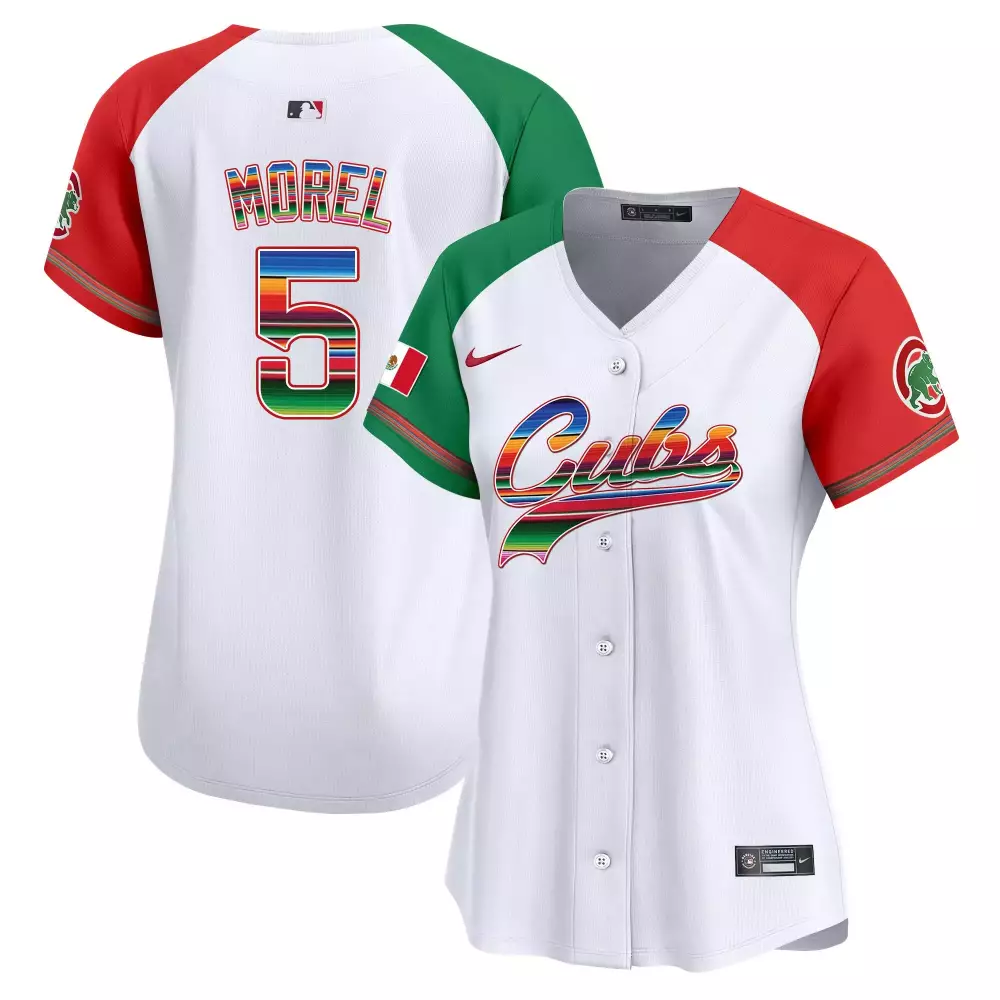 Christopher Morel 5 Cubs Jersey White Mexican Flag Women Alternate Split Design Green
