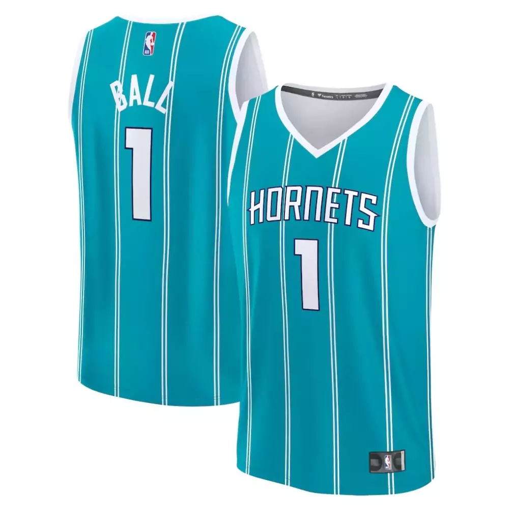 Lamelo Ball 1 Hornets Jersey Teal Men White Replica Icon