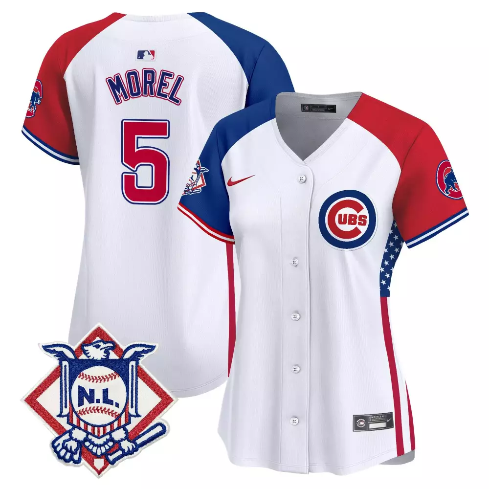 Christopher Morel 5 Cubs Jersey White N.l. Women Split Design Red Blue Alternate