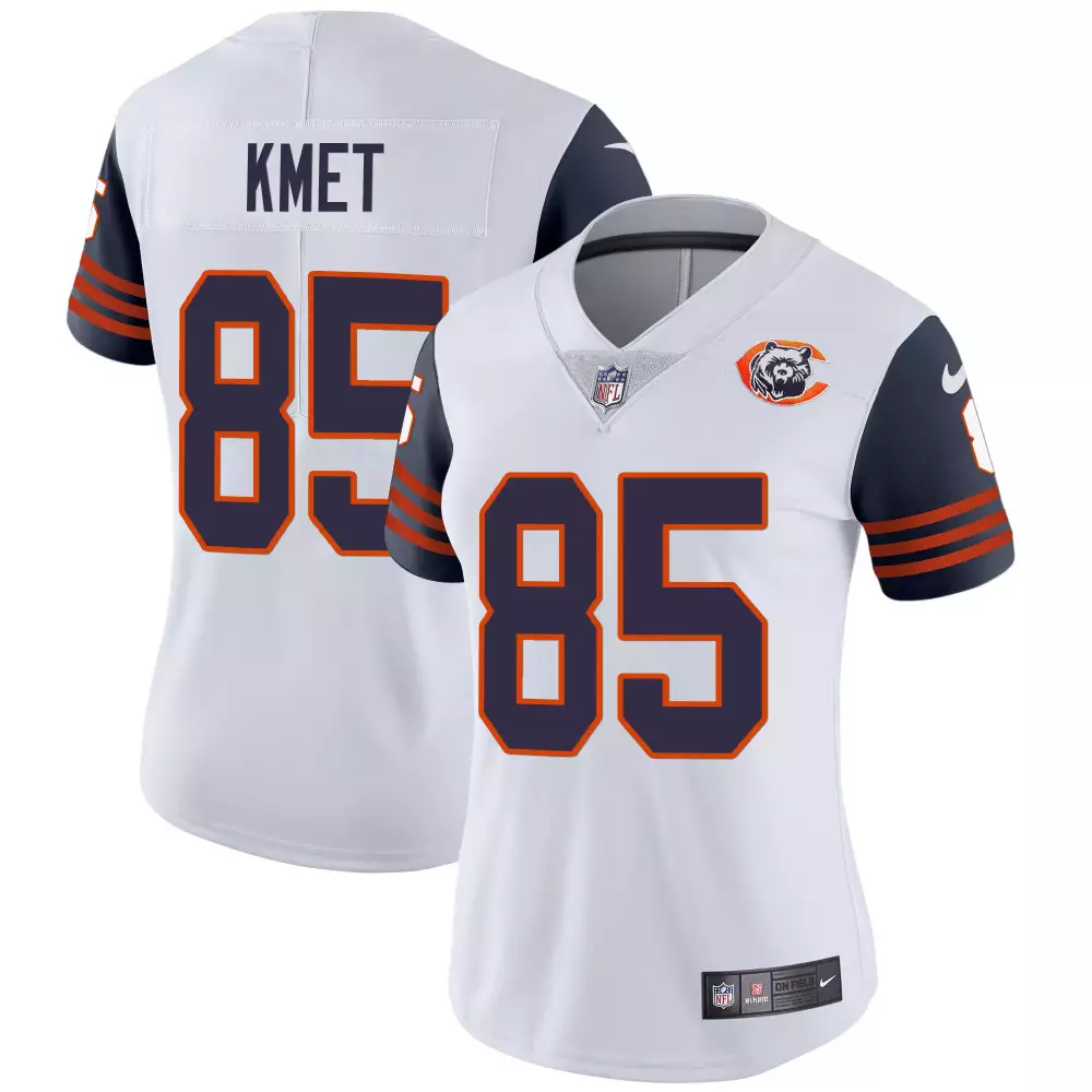 Cole Kmet 85 Chicago Bears Jersey White Women Alternate Navy Blue Orange Stitched
