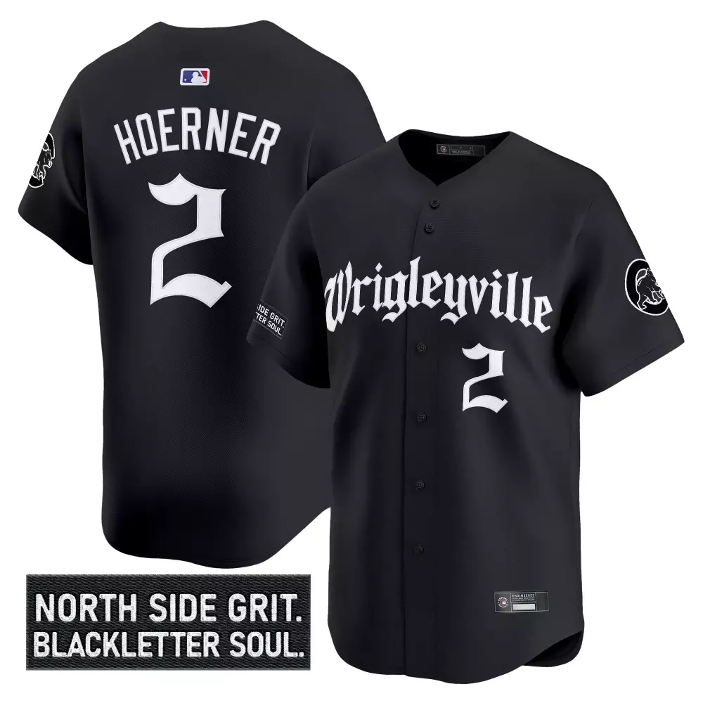 Hoerner North 2 Cubs Jersey Black Men White Vapor