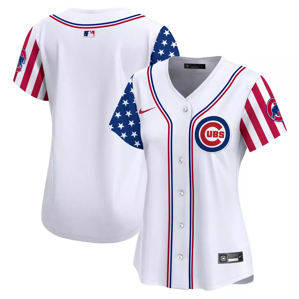 Custom Chicago Cubs Jersey White City Connect Women Split Design Red Blue Vapor Premier