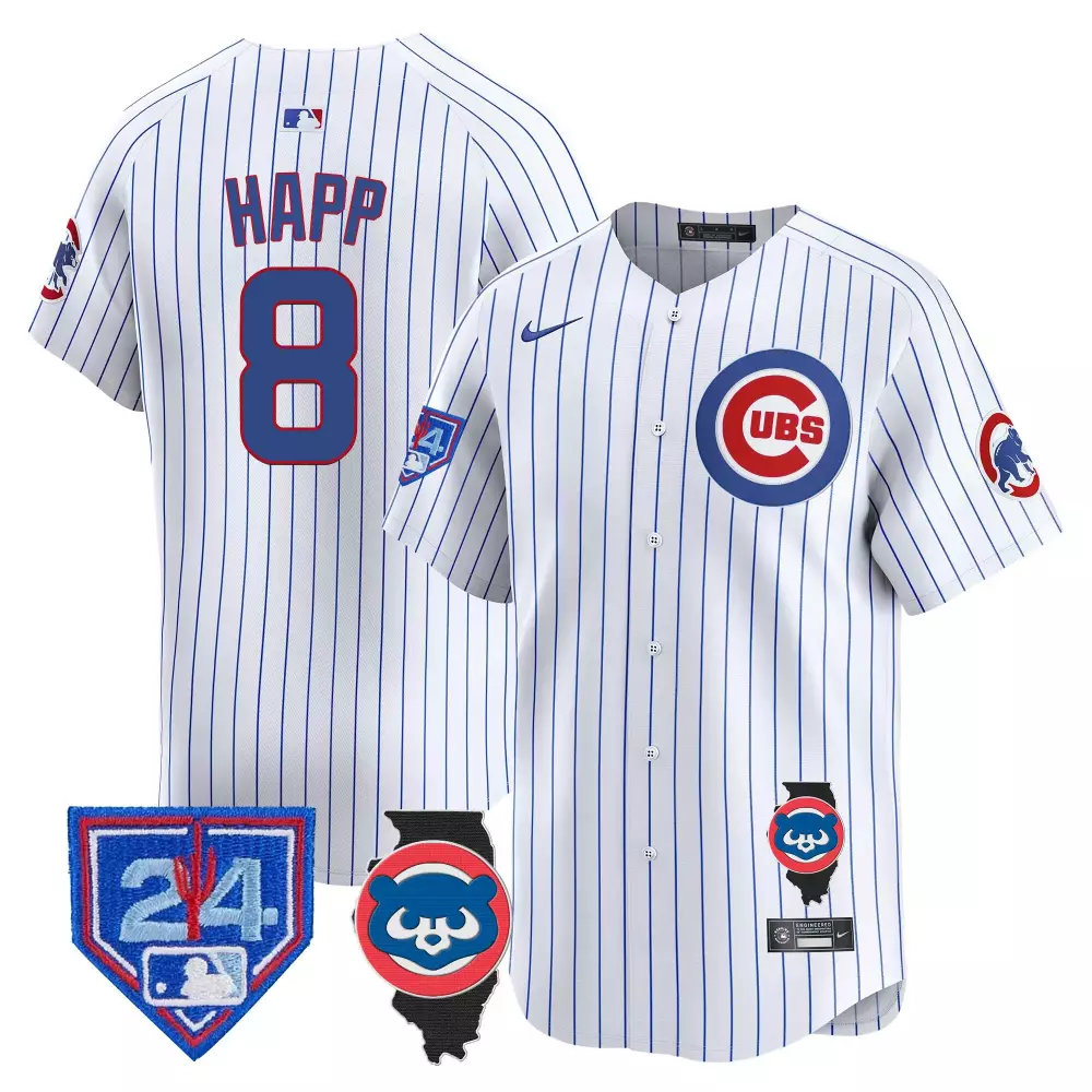 Ian Happ 8 Cubs Jersey White City Connect Illinois Men Blue Vapor Premier Limited