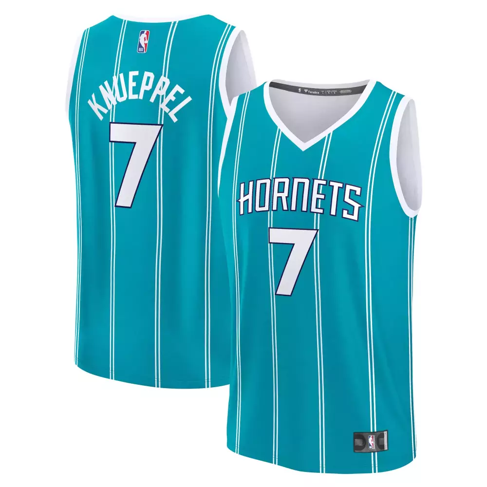 Knecht Charlotte 7 Hornets Jersey Teal Men Pinstripe White All Stitched Vapor