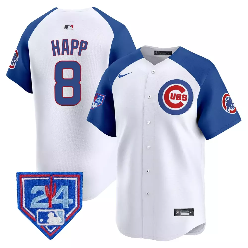 Ian Happ 8 Chicago Cubs Jersey White Men Royal Blue Red Alternate Vapor Premier Limited