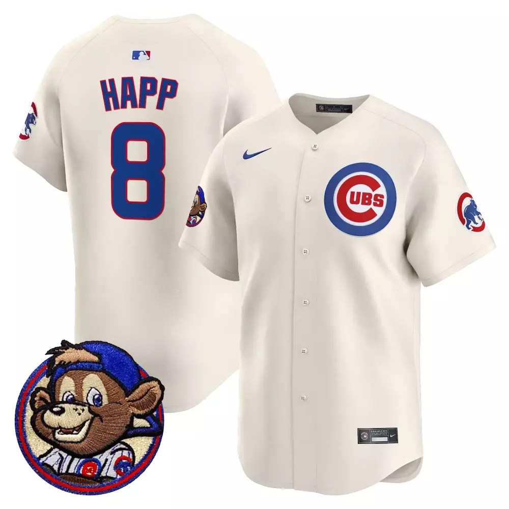 Ian Happ 8 Chicago Cubs Jersey Cream Sons Pioneers Major League Baseball Men Blue