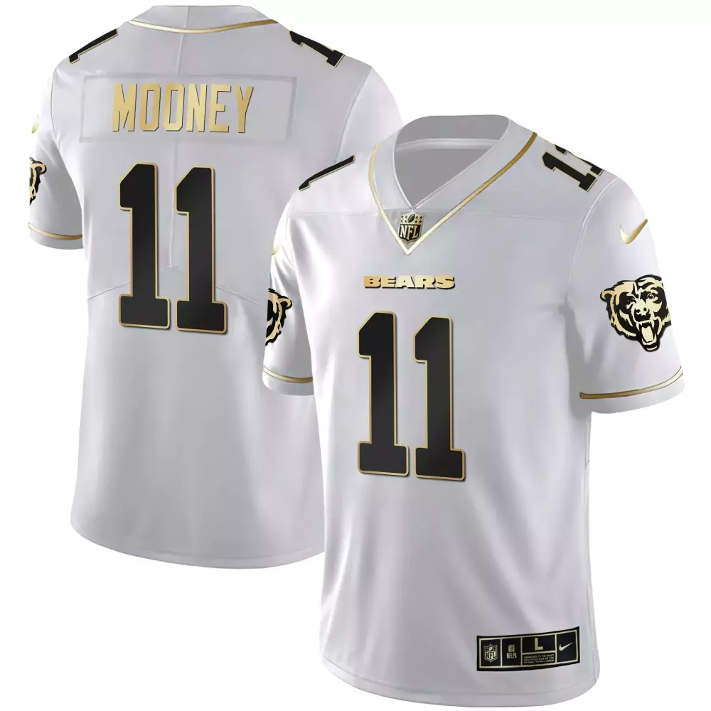 Darnell Mooney 11 Chicago Bears Jersey White Men Alternate Black Gold Stitched