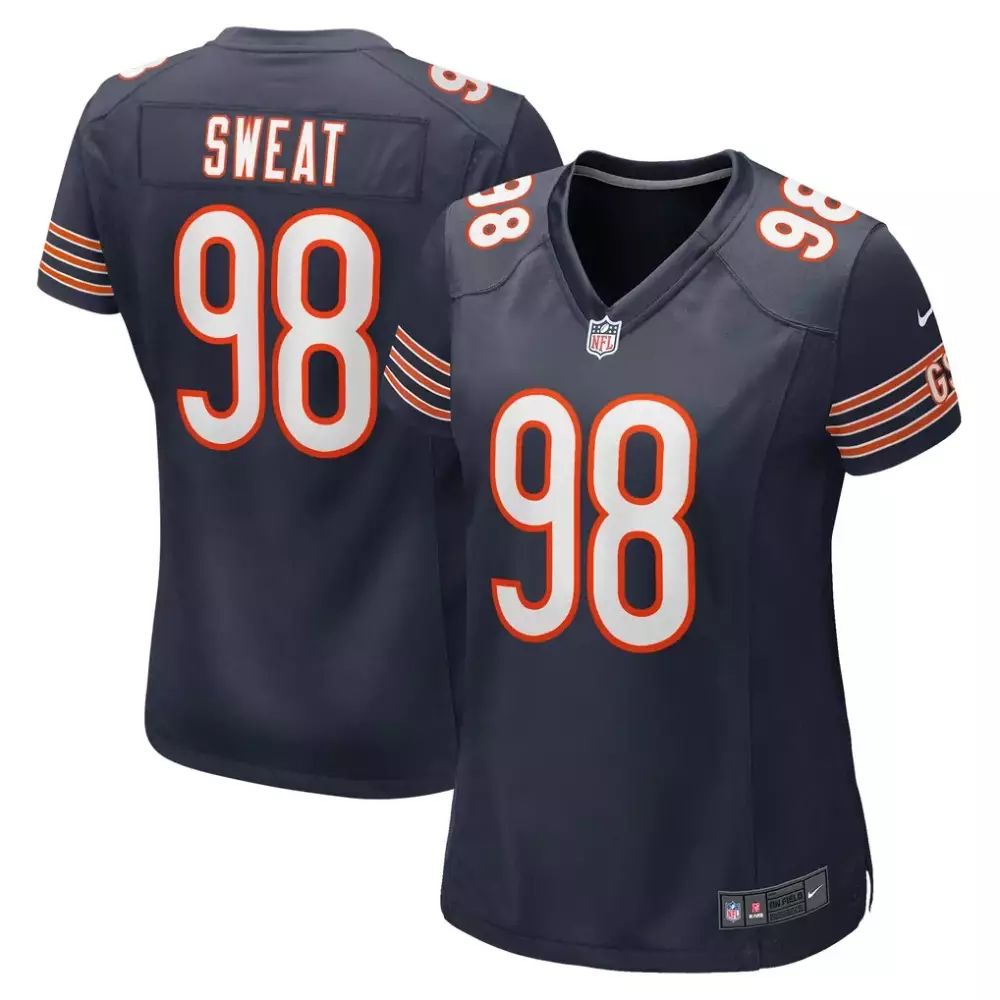 Montez Sweat 98 Chicago Bears Jersey Navy Blue Women Orange White Game