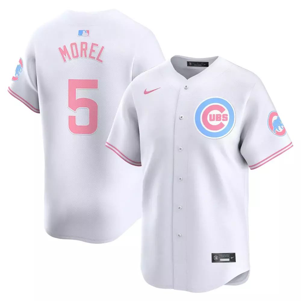 Christopher Morel 5 Cubs Jersey White Men Alternate Pink Light Blue Unisex Vapor