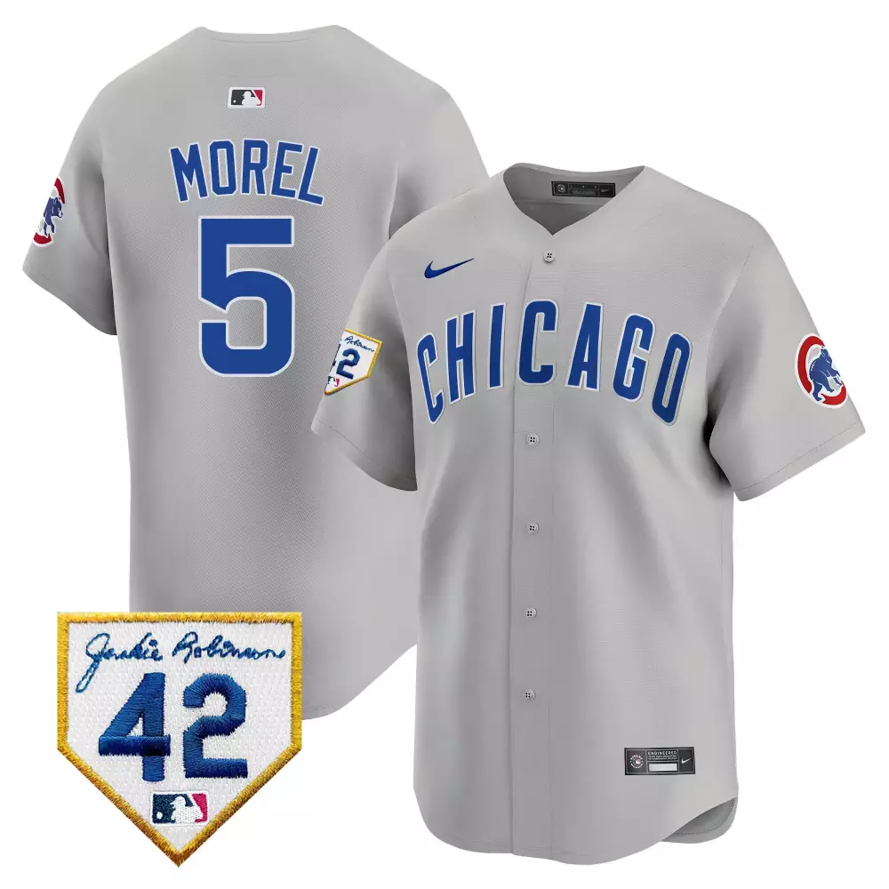 Christopher Morel 5 Chicago Cubs Jersey Gray Jackie Robinson Day 42 Men Blue Vapor