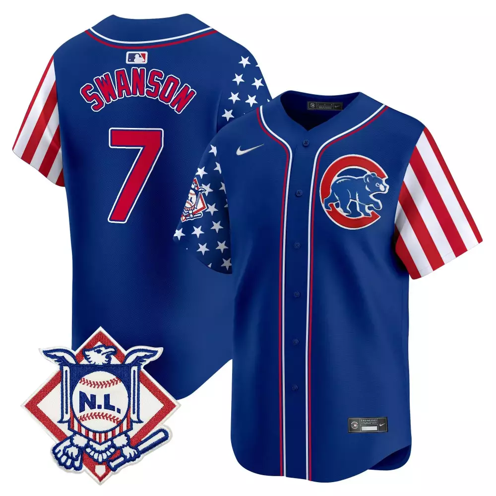 Dansby Swanson 7 Chicago Cubs Jersey Royal Blue Nl Men Alternate Custom Design White
