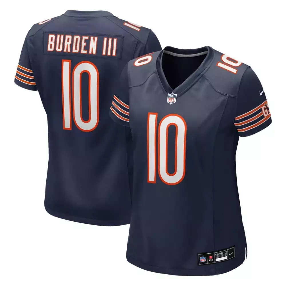 Luther Burden Iii 10 Jersey Navy Blue Chicago Bears Men Standard Orange White Game
