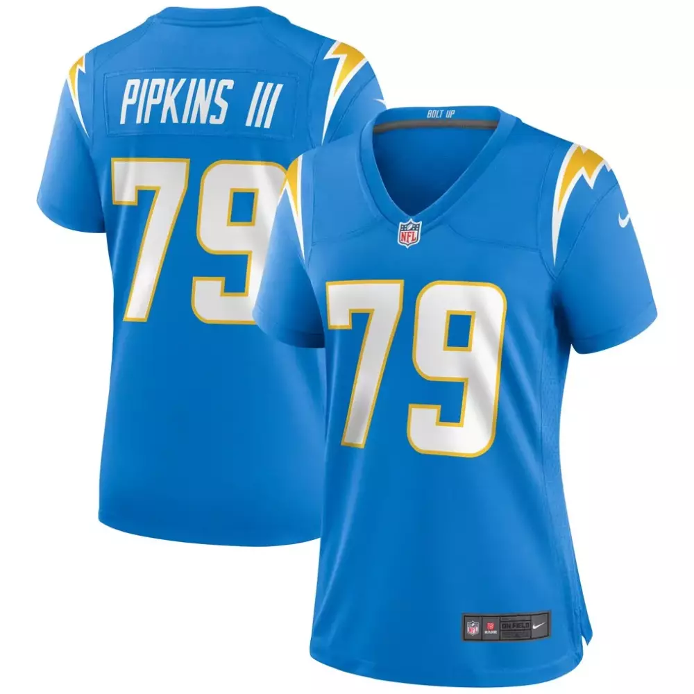 Trey Pipkins Iii 79 Jersey Blue Los Angeles Chargers Women Authentic Yellow White