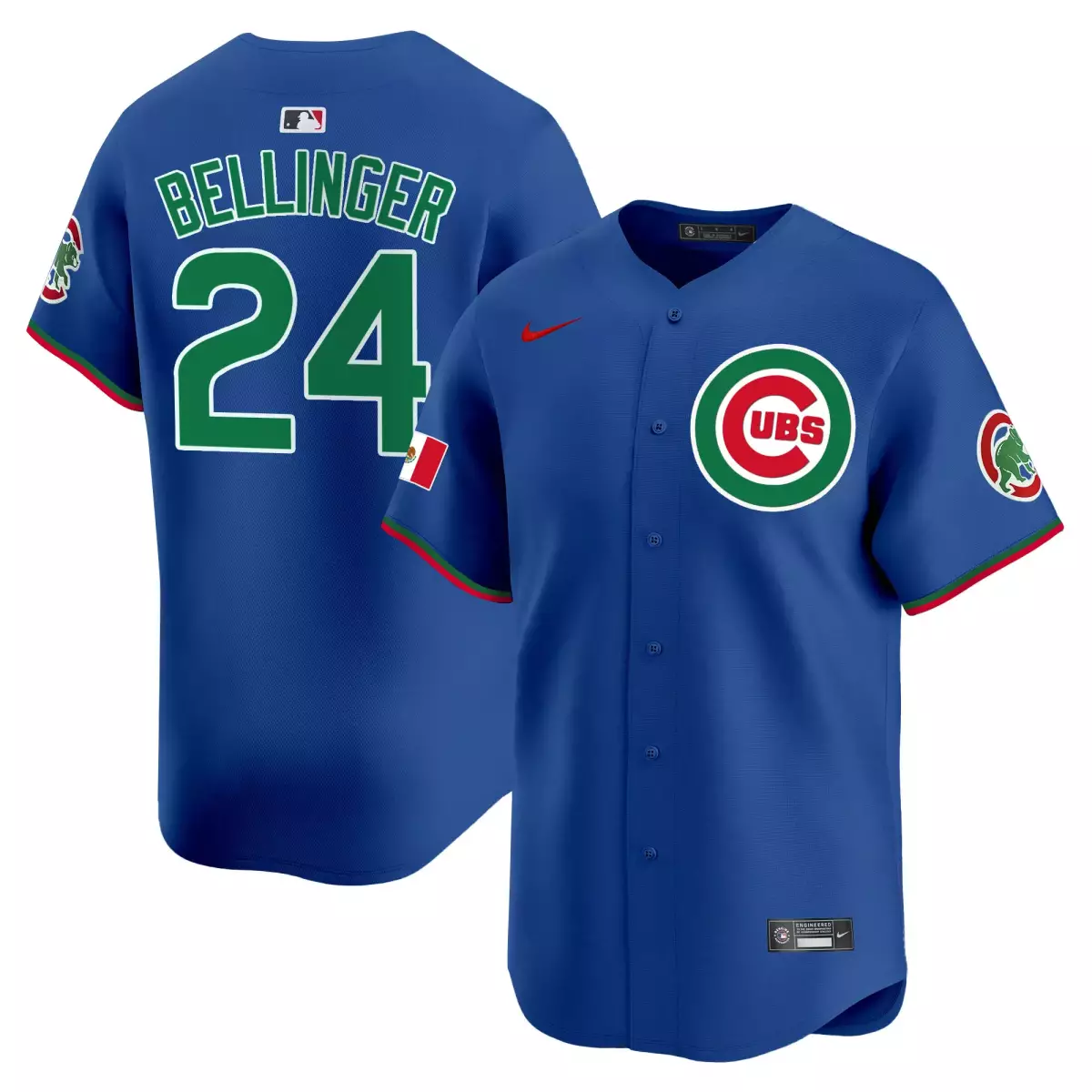 Bellinger Mexico 24 Cubs Jersey Royal Blue Flag Men MLB Green Red White Vapor Premier