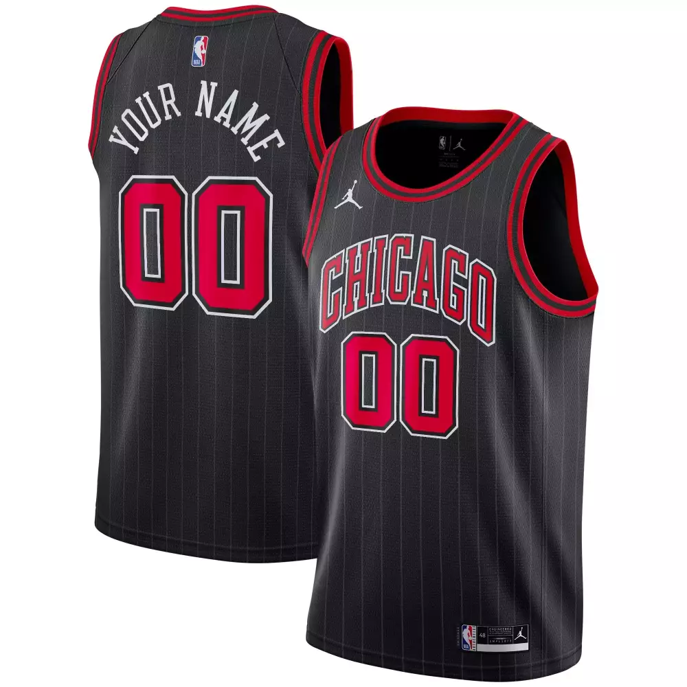 Custom Chicago Bulls Jersey Black Men Red White All Stitched Vapor