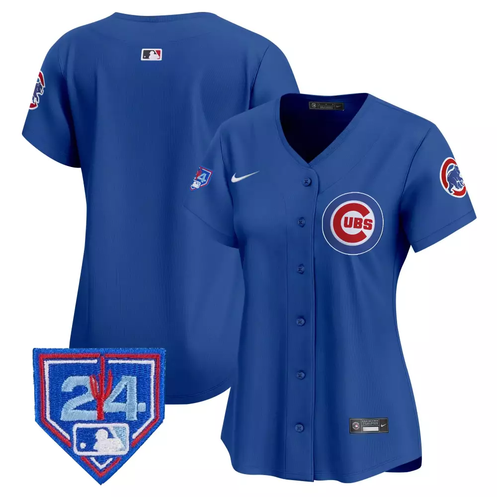 Custom Cubs 24 Jersey Royal Blue Women Full Button White Red Vapor Premier Limited