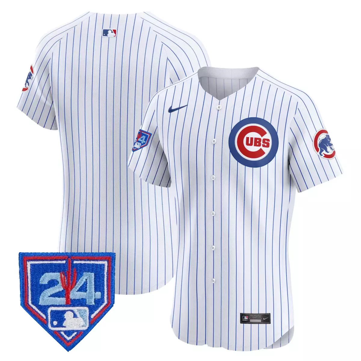 Ryan 24 Chicago Cubs Jersey White Nike Vapor Number Men Blue Red Premier Elite v2