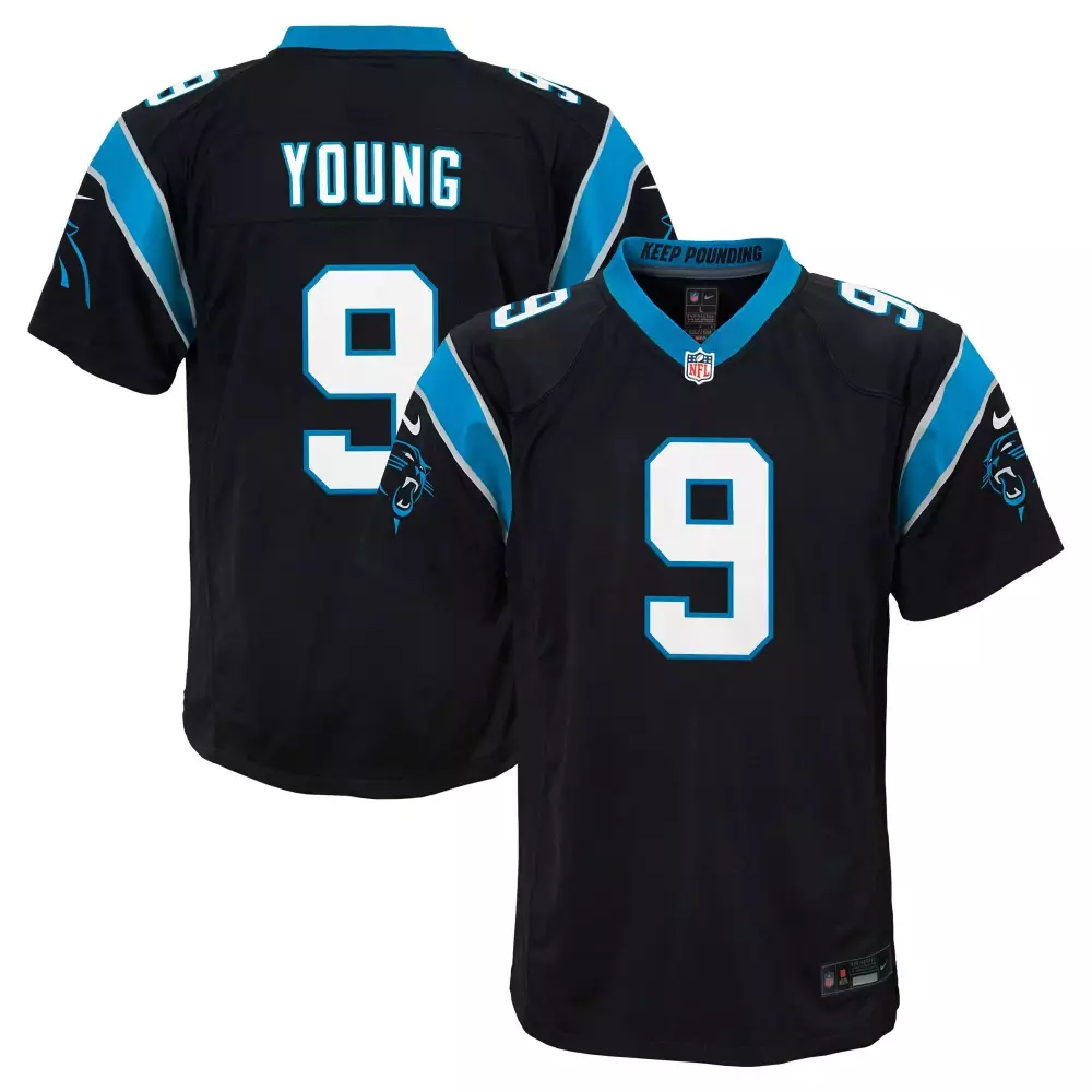 Bryce Young 9 Carolina Panthers Jersey Black Men Official Light Blue White All Stitched