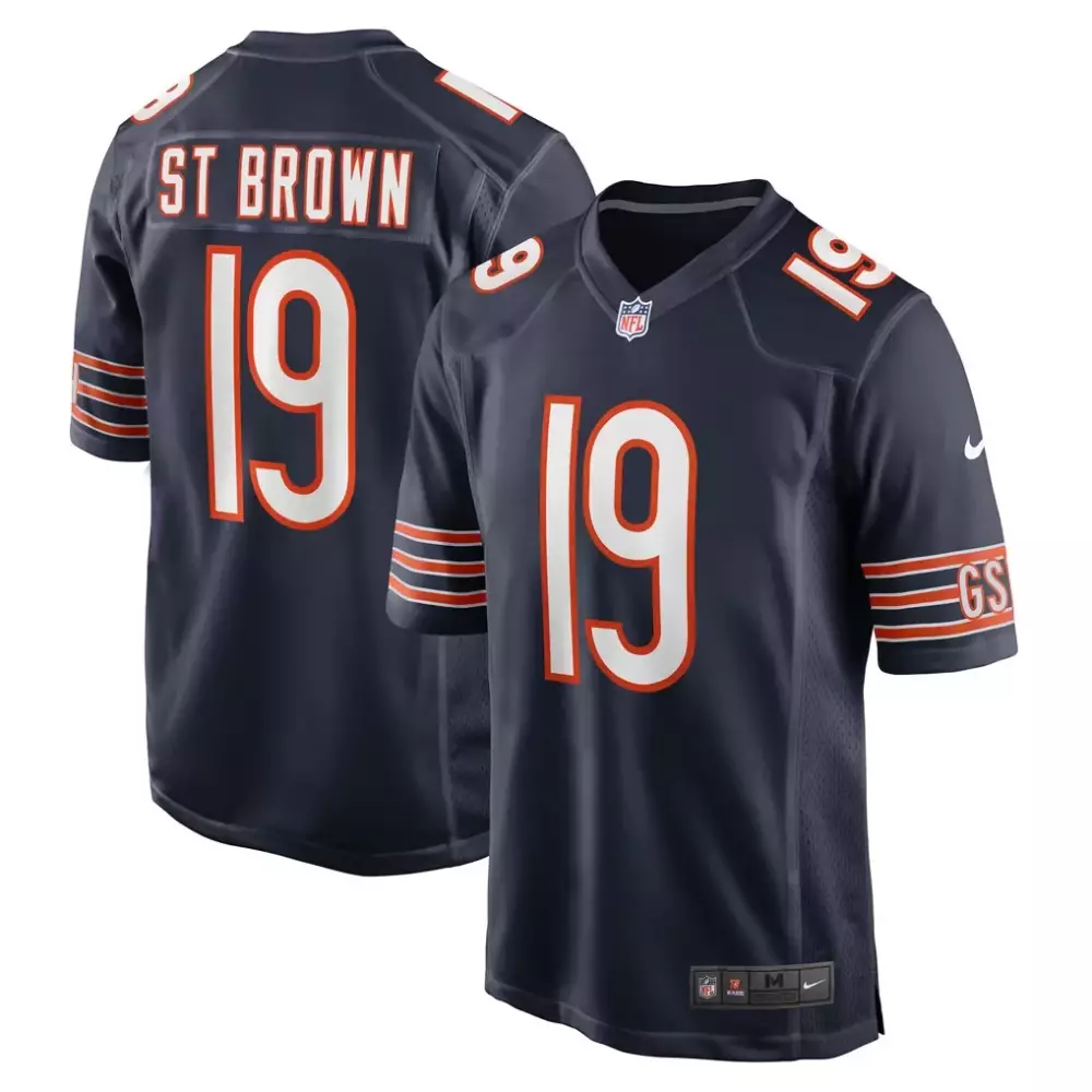 Amonra St 19 Bears Jersey Navy Men White Orange Game