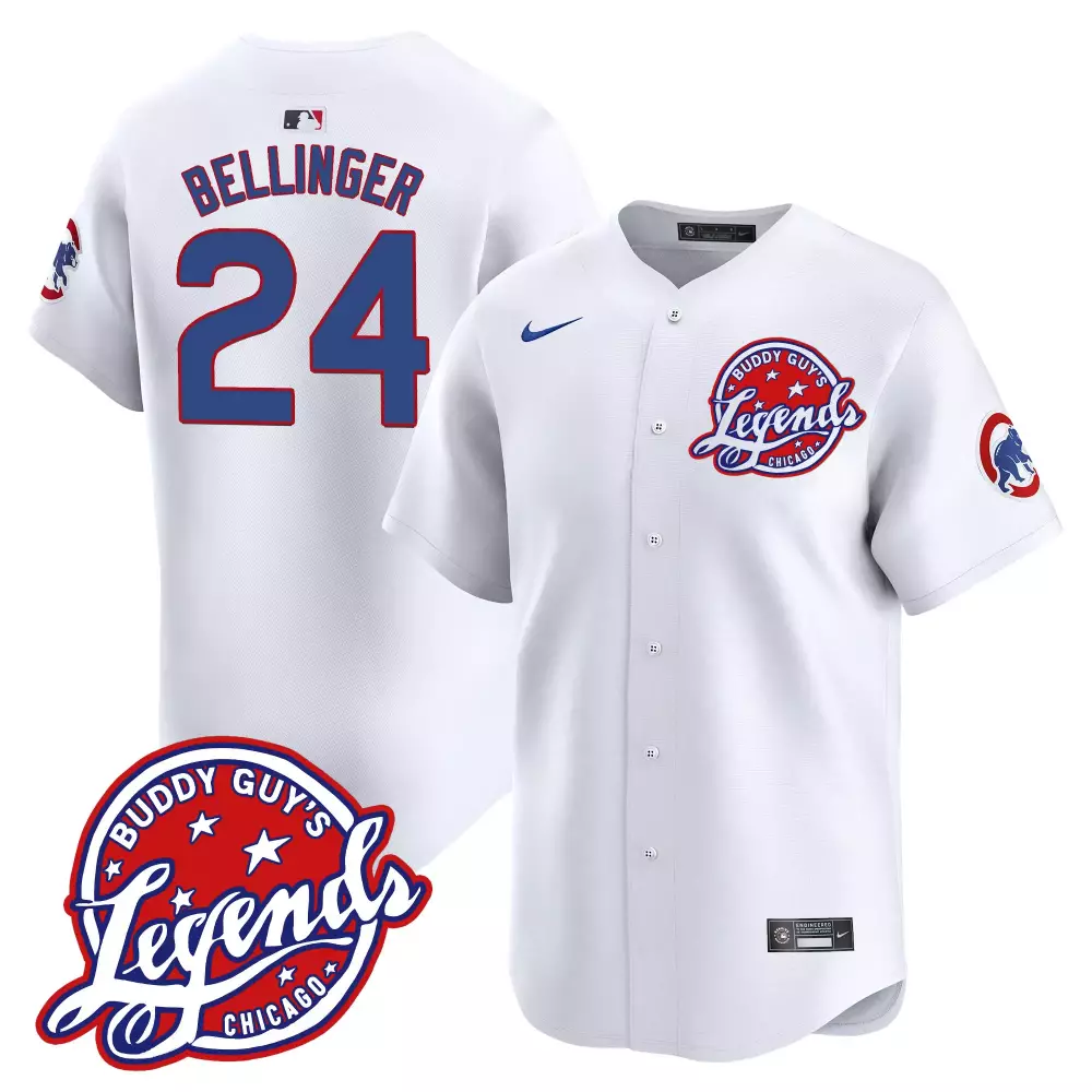 Cody Bellinger 24 Chicago Cubs Jersey White Buddy Guy's Legends Men Blue Red Vapor