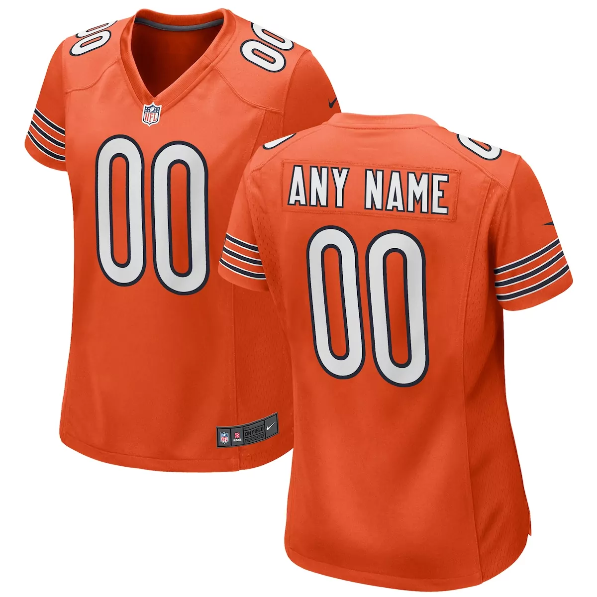 Chicago Bears Jersey Orange Women Replica Navy Blue White Alternate Custom Game