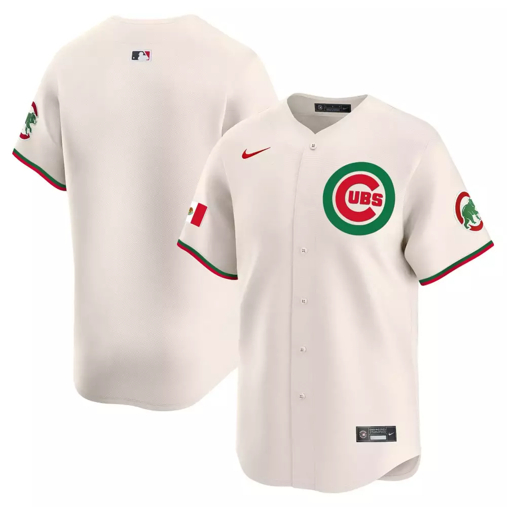 Chicago Cubs Jersey Cream Mexico Series Flag 2023 Throwback Red Green Vapor Premier