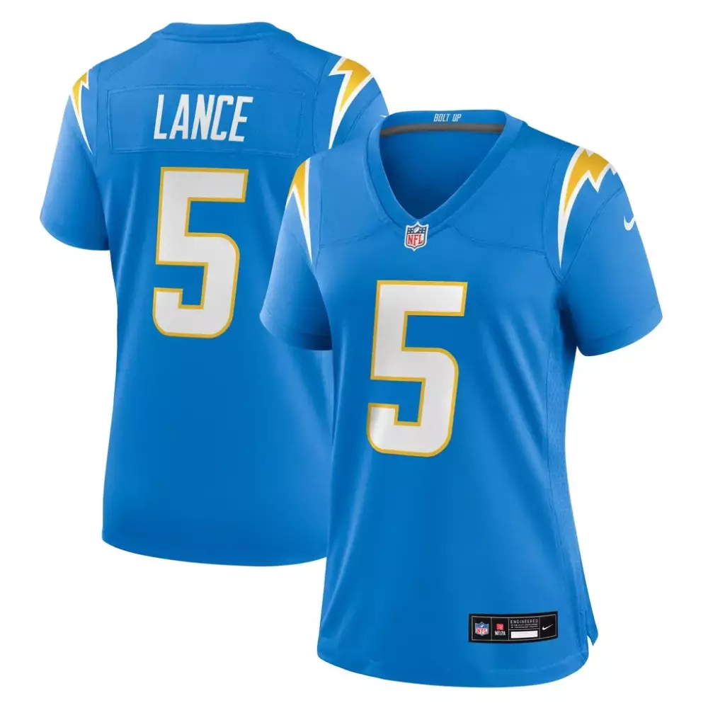 Trey Lance 5 Chargers Jersey Blue Women White Yellow Game