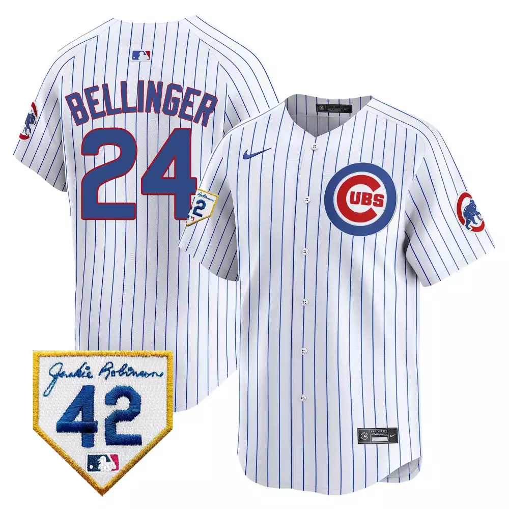 Cody Bellinger 24 Cubs Jersey White Jackie Robinson 42 Patten Men Blue Red Vapor