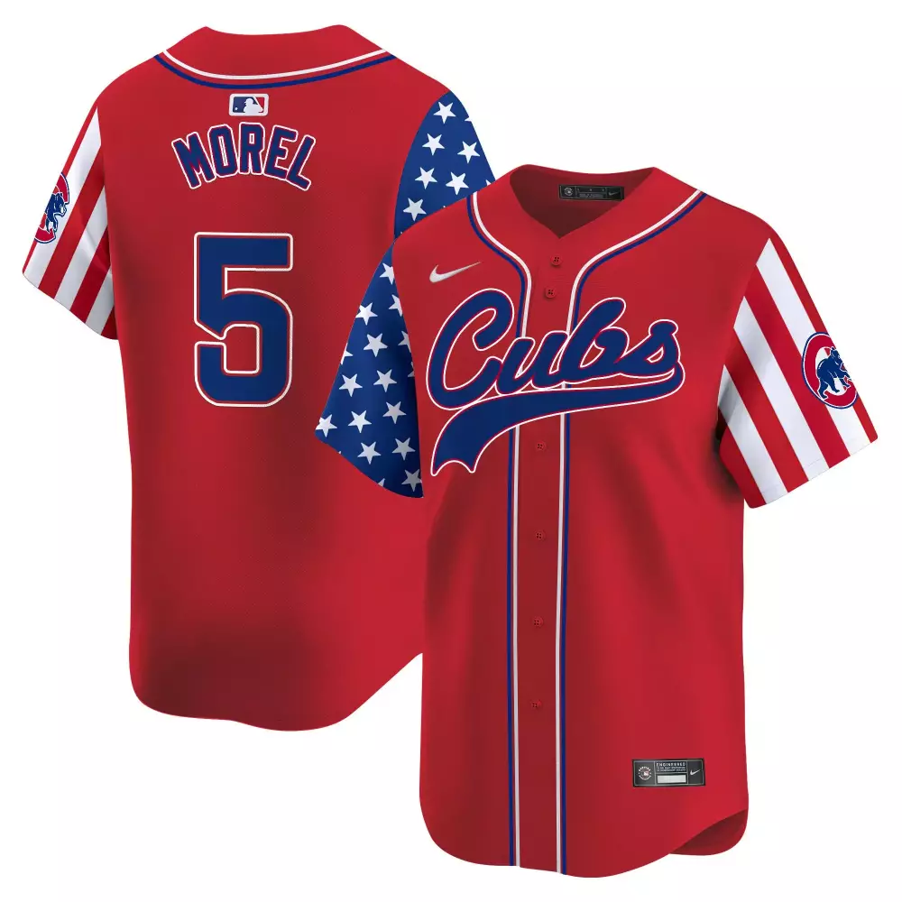 Christopher Morel 5 Cubs Jersey Red Men Split Custom Design Blue White Vapor Premier