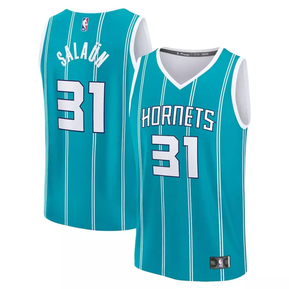 Tidjane Salaun 31 Hornets Jersey Teal Men Replica White Icon