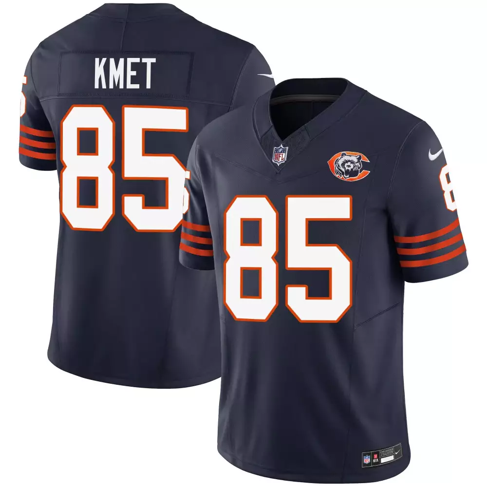 Cole Kmet 85 Chicago Bears Jersey Navy Men Orange White Throwback Vapor All Stitched