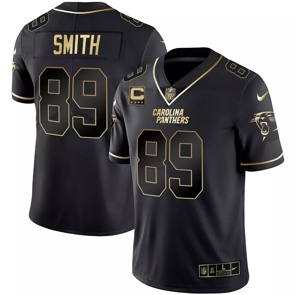 Steve Smith 89 Carolina Panthers Jersey Black Men Gold Vapor Limited All Stitched