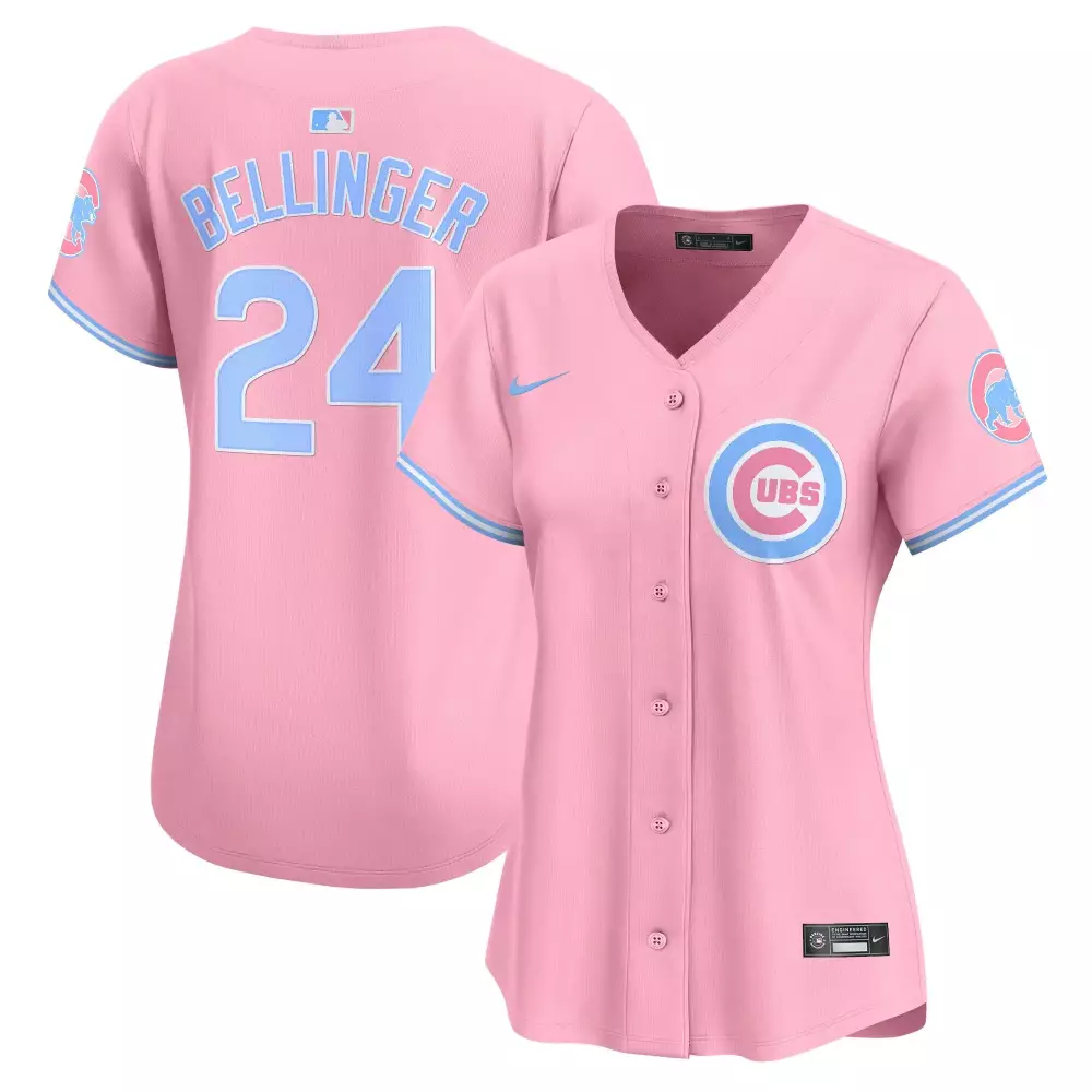 Cody Bellinger 24 Cubs Jersey Pink Women Light Blue White Vapor Stitched Limited