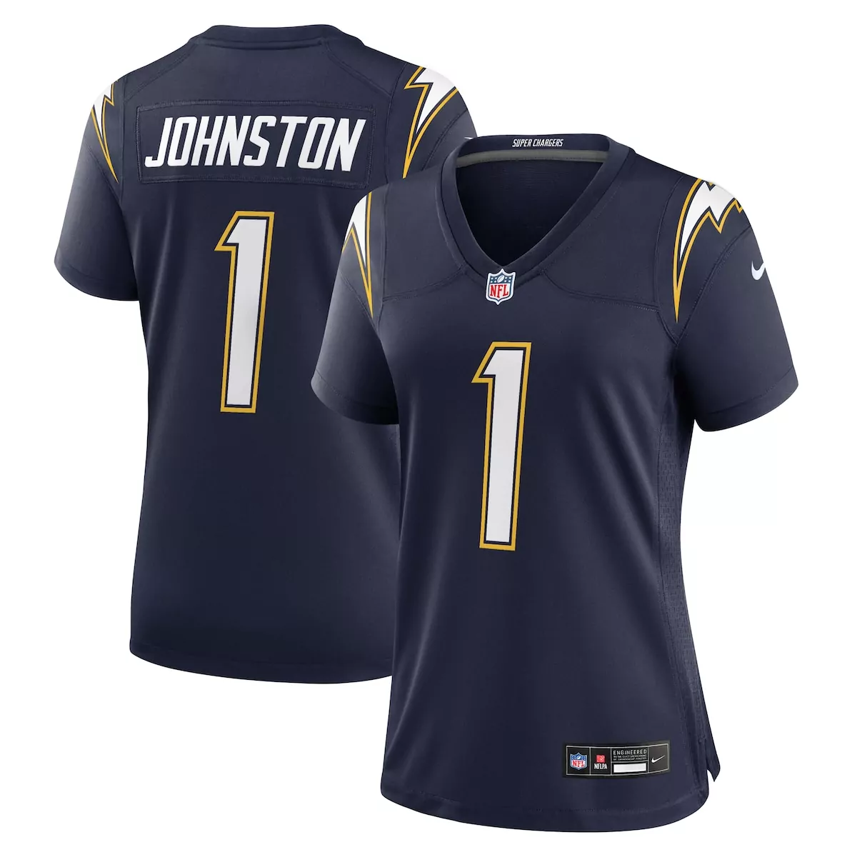 Quentin Johnston 1 Chargers Jersey Navy Women Official Replica Yellow White Alternate