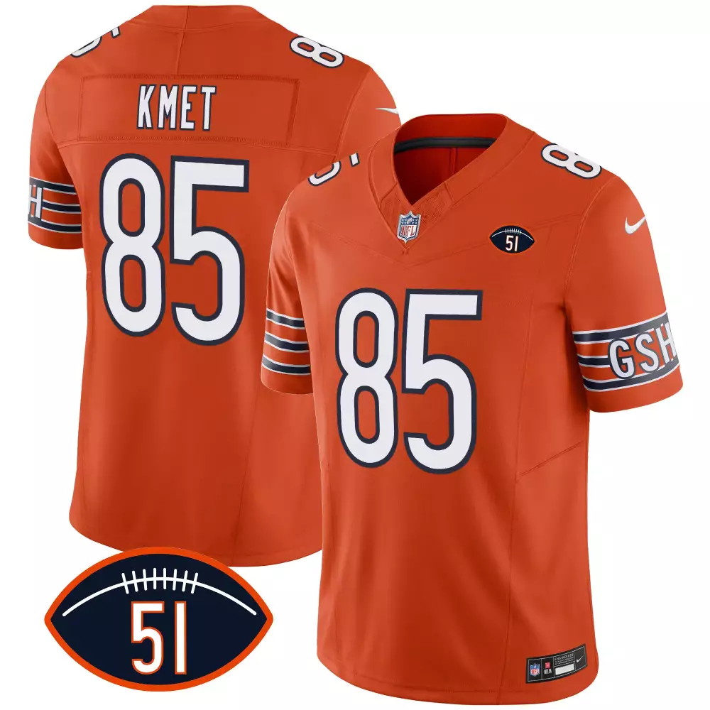 Cole Kmet 85 Chicago Bears Jersey Orange Gsh Men Game Navy White All Stitched