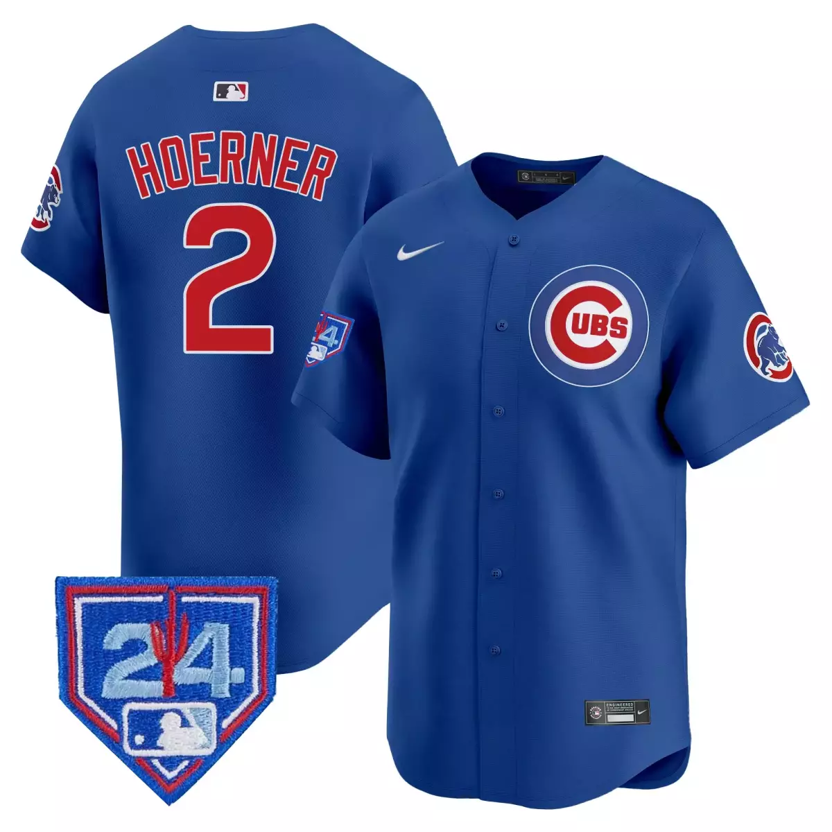 Hoerner Training 2 Cubs Jersey Blue Men Red White Vapor Premier Limited v2 All Stitched