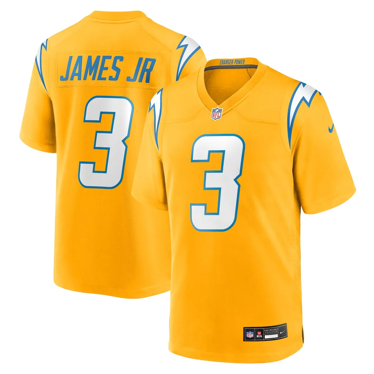 Derwin James 3 Jersey Yellow Los Angeles Chargers Men Blue White Alternate Game