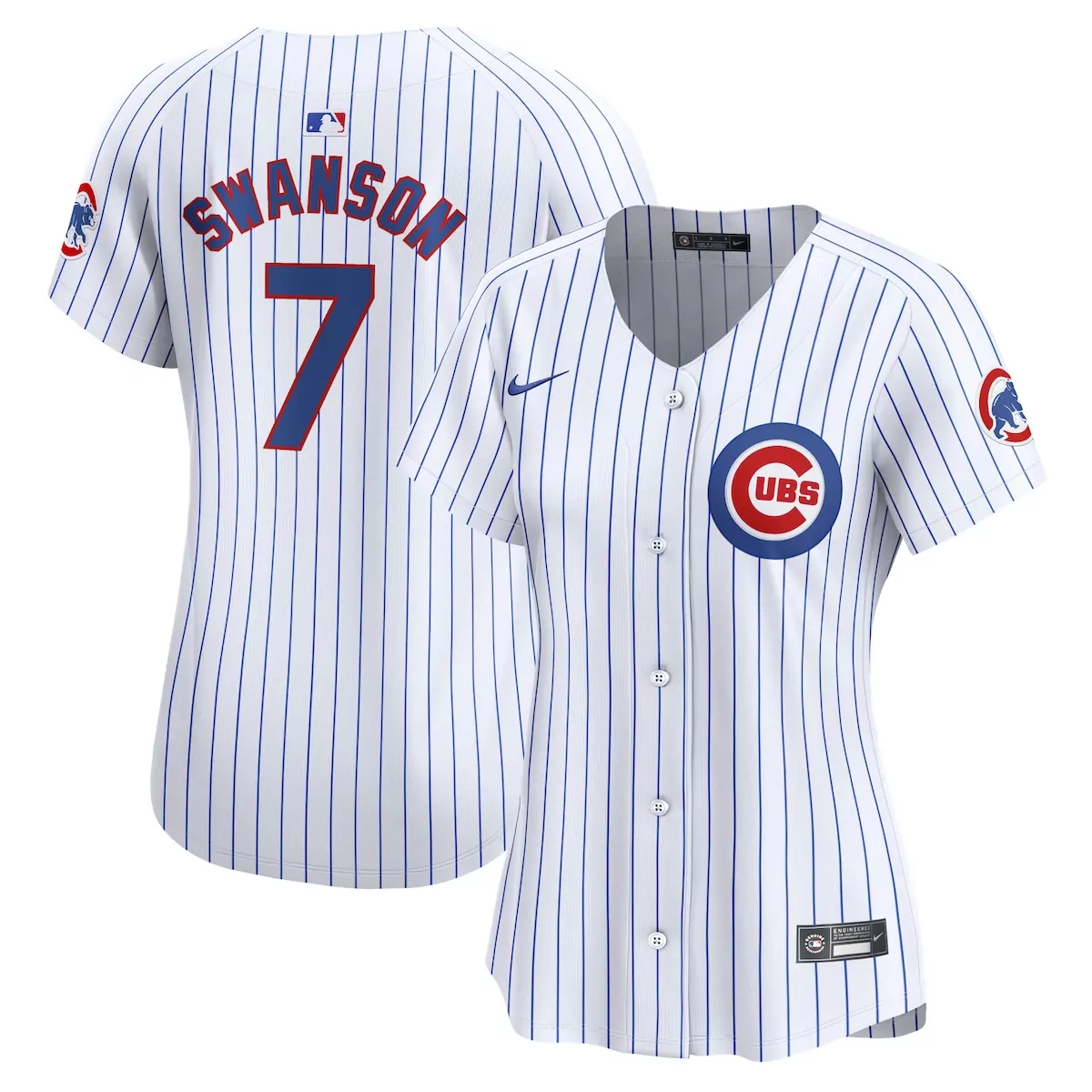 Dansby Swanson 7 Cubs Jersey White Men Blue Home Limited