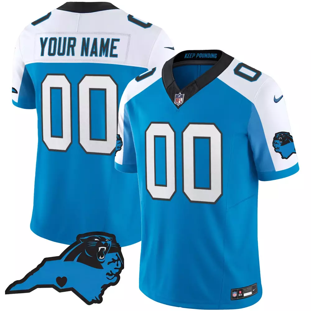 Custom Carolina Panthers Jersey Blue Men American White Black All Stitched Vapor