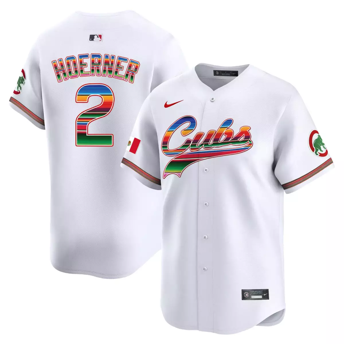 Hoerner Mexico 2 Cubs Jersey White Flag Bear Men Custom Design Green Red Blue Yellow