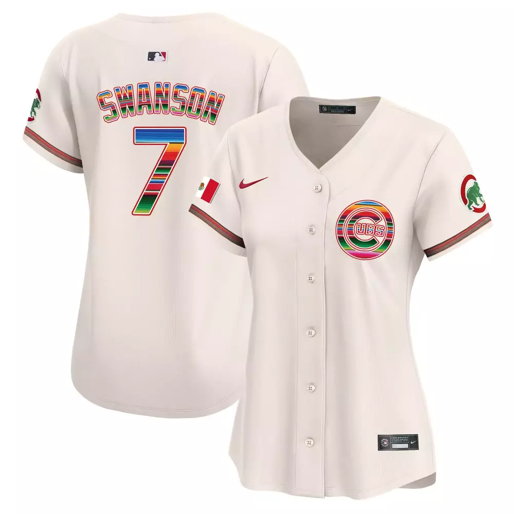 Dansby Swanson 7 Cubs Jersey Cream City Connect Mexico Flag 2023 Women Alternate