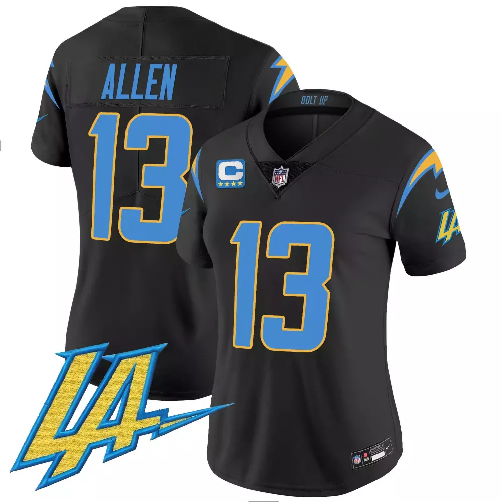 Keenan Allen 13 Jersey Black Bolt Up Los Angeles Chargers Men Standard Alternate